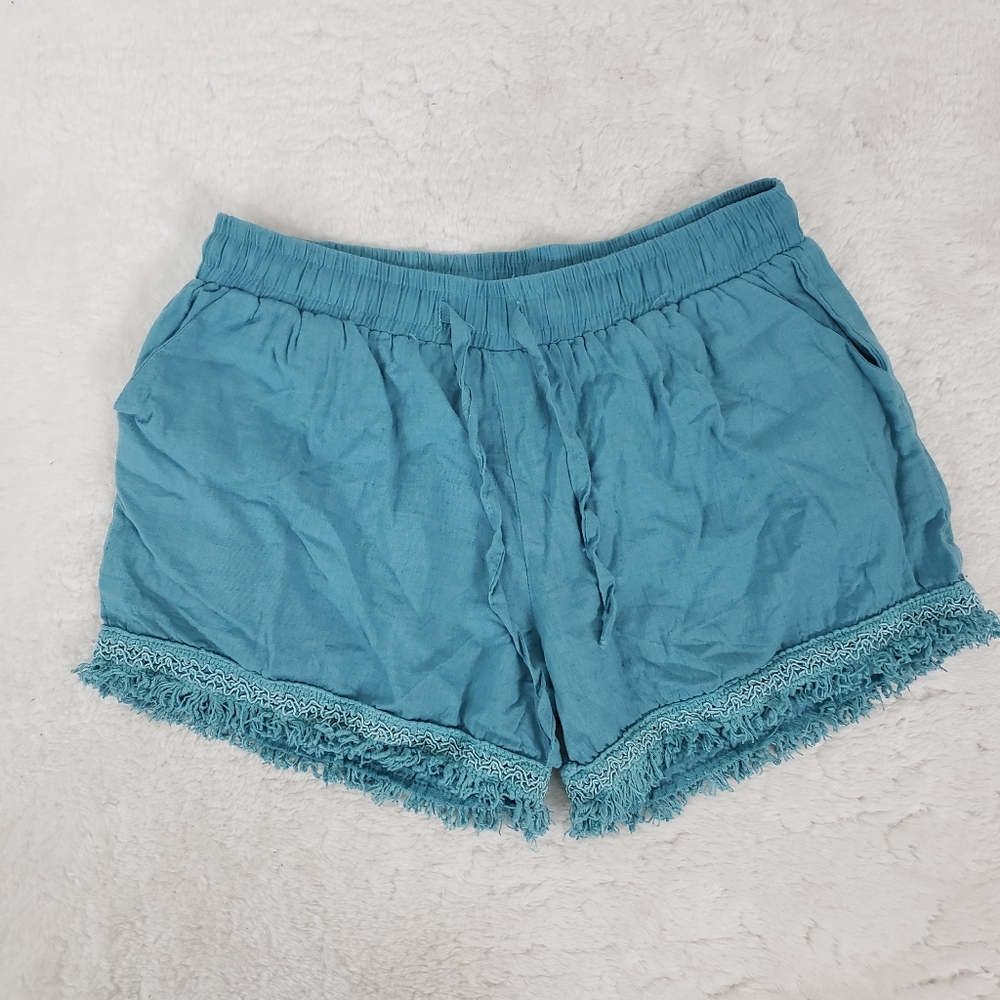 Sim & Sam Turquoise bohemian boho shorts size Large